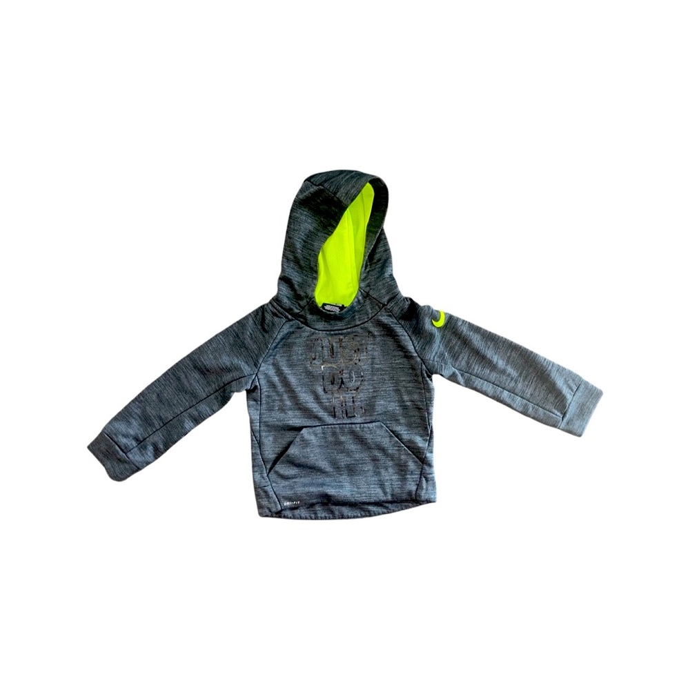 Toddler Nike Hoodie, Dri-Fit, Black/Neon Green, 2T